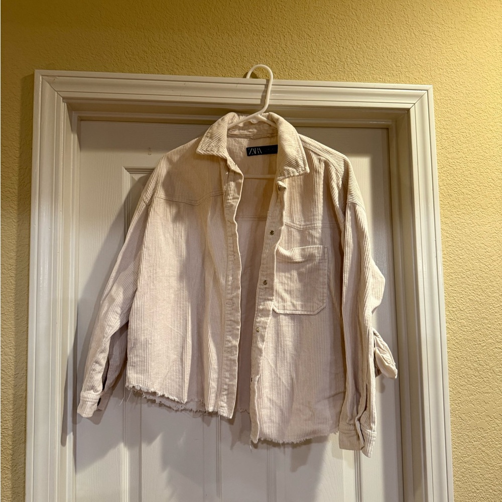 Zara Women's Cream Corduroy Jacket